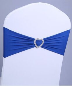 bandeaux en lycra bijoux en coeur de strass de bleu