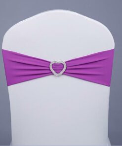 bandeaux en lycra bijoux en coeur de strass de diamants fushia
