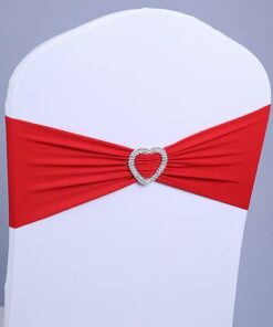 bandeaux en lycra bijoux en coeur de strass de diamants rouge