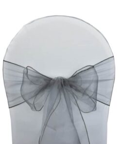 noeud de chaise organza argent foncé
