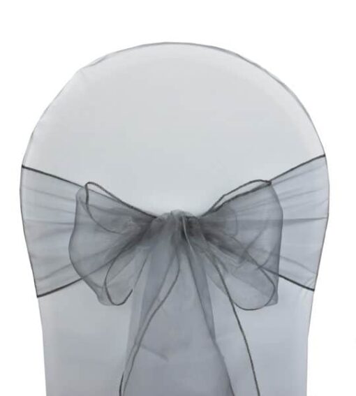 noeud de chaise organza argent foncé