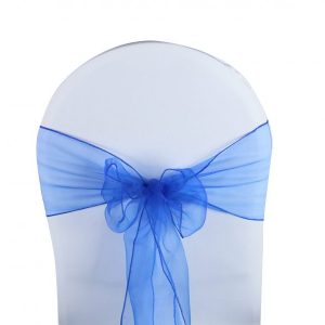 noeud de chaise organza bleu Roi