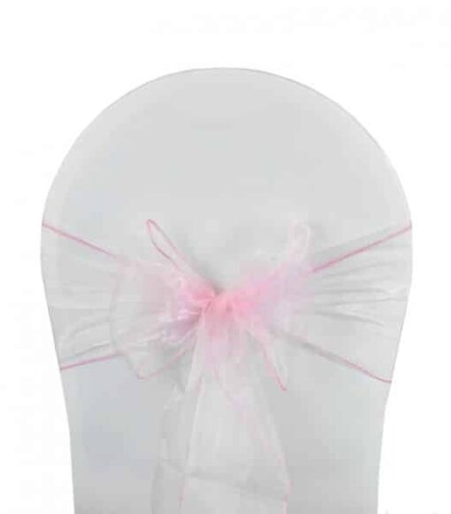 noeud organza rose