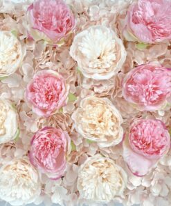 Mur FLORAL rose champagne location evenement