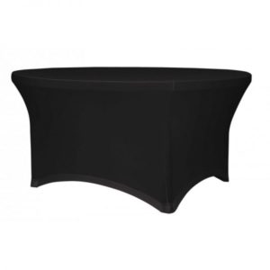 Location nappe ronde lycra Noire Diametre 150cm pour les table de 150cms à 160cms