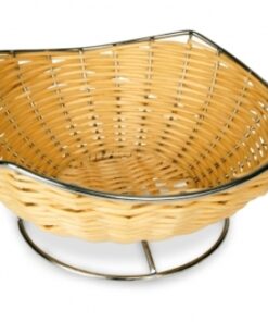 corbeille a pain osier et inox