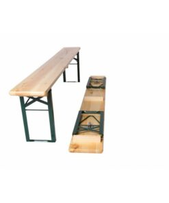 Banc en bois pin pied en metal retractable 200cm