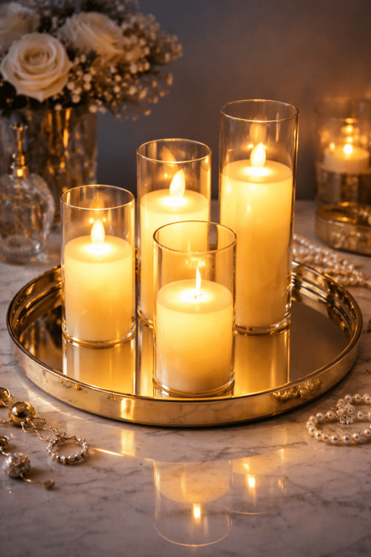 Location Bougie LED en verre GM lot 3