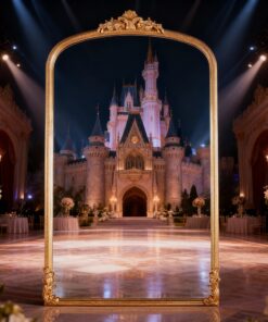 Location Grand miroir rectangulaire doré effet vieilli 119x194