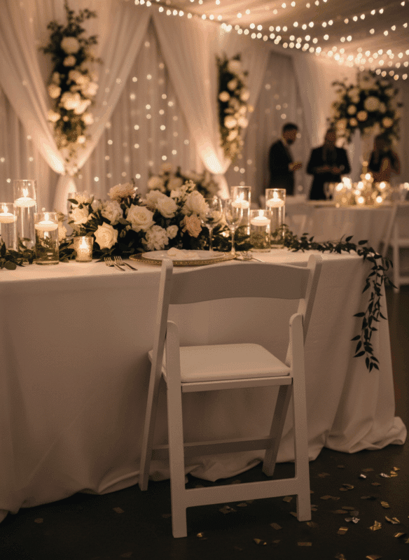 Chaise wedding blanche