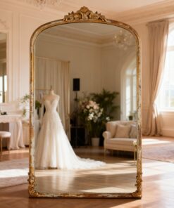 Alternative view of Location Grand miroir rectangulaire doré effet vieilli 119x194