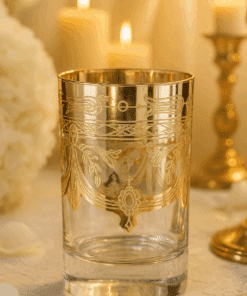 Verre ornement doré